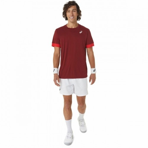 Men’s Short Sleeve T-Shirt Asics Court Dark Red Tennis image 5