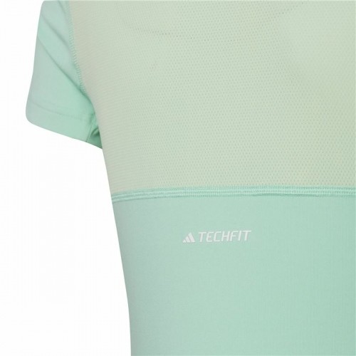 Child's Short Sleeve T-Shirt Adidas Techfit Aeroready Sport Icons Green image 5