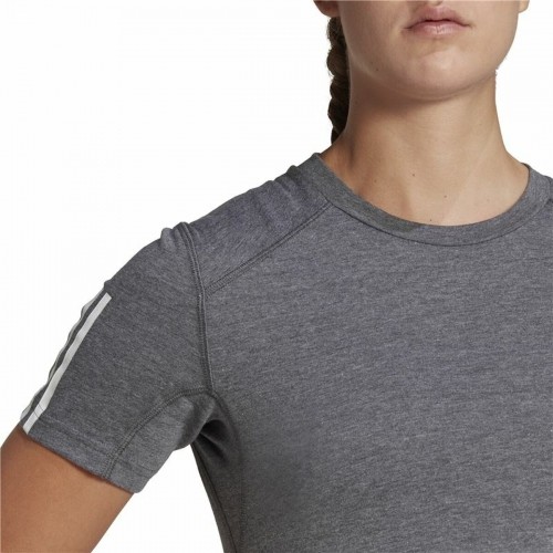 Sieviešu Krekls ar Īsām Piedurknēm Adidas 3 stripes Essentials Gaiši pelēks image 5