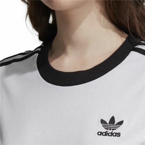 Sieviešu Krekls ar Īsām Piedurknēm Adidas 3 stripes Balts image 5