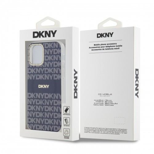 DKNY PC|TPU Repeat Pattern Tonal Stripe Magsafe Case for iPhone 12|12 Pro Blue image 5