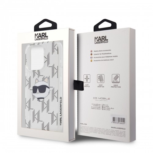 Karl Lagerfeld IML Electroplated Choupette Head Case for iPhone 15 Pro Max Transparent image 5