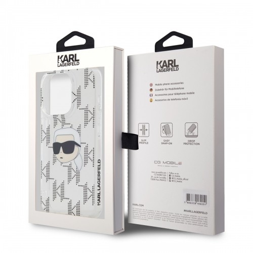 Karl Lagerfeld IML Electroplated Karl Head Case for iPhone 15 Pro Transparent image 5