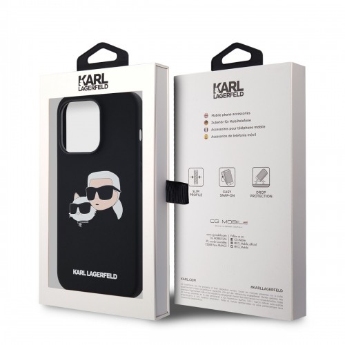 Karl Lagerfeld Liquid Silicone Double Heads MagSafe Case for iPhone 14 Pro Black image 5