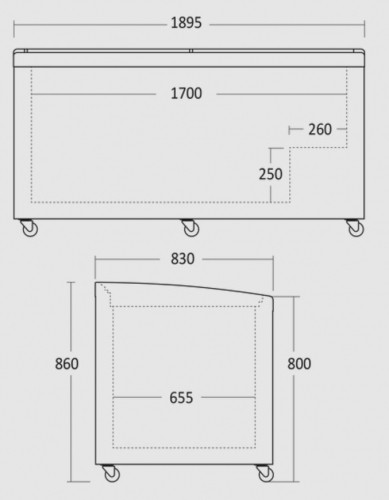 Freezer with glass lid Scandomestic SIF700C image 5