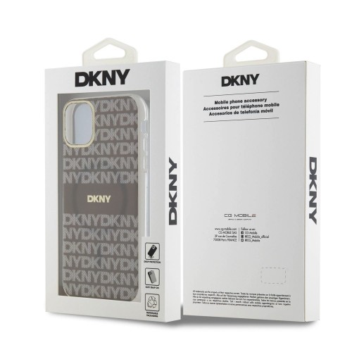DKNY PC|TPU Repeat Pattern Tonal Stripe Magsafe Case for iPhone 11 Beige image 5