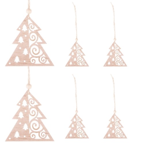 Springos CA0662 KOKA ORNAMENTS 6 GAB (ZIEMASSVĒTKU EGLĪTE) image 5