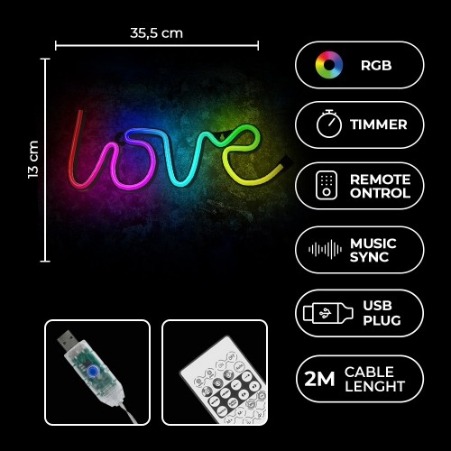 Neon LED RGB LOVE FLRN01 + RC Forever Light image 5