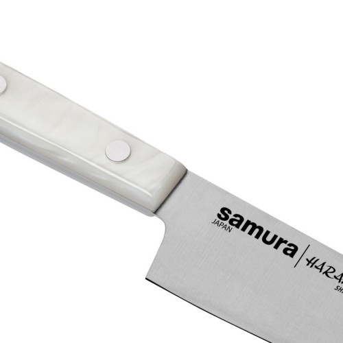 Samura Harakiri Acryl Универсальный Кухонный нож 150mm с акриловой ручкой с AUS 8 кованной японской стали 58 HRC image 5