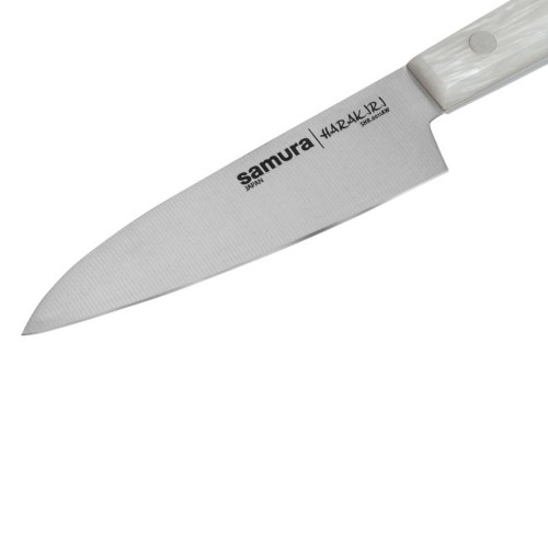 Samura Harakiri Acryl  Универсальный Кухонный нож 99mm с акриловой ручкой с AUS 8 кованной японской стали 58 HRC image 5