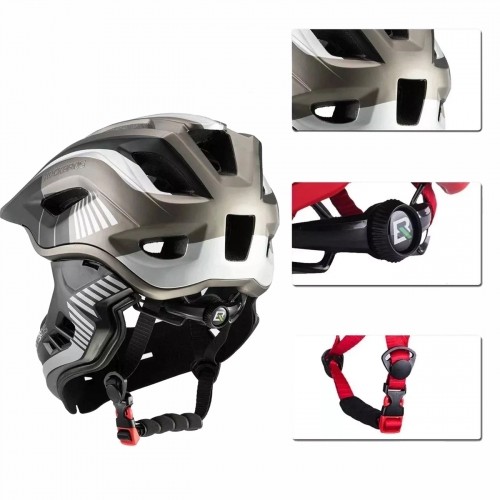 Rockbros TT-32SBTG-L children&#39;s bicycle helmet with removable chinbar, size L - gray image 5