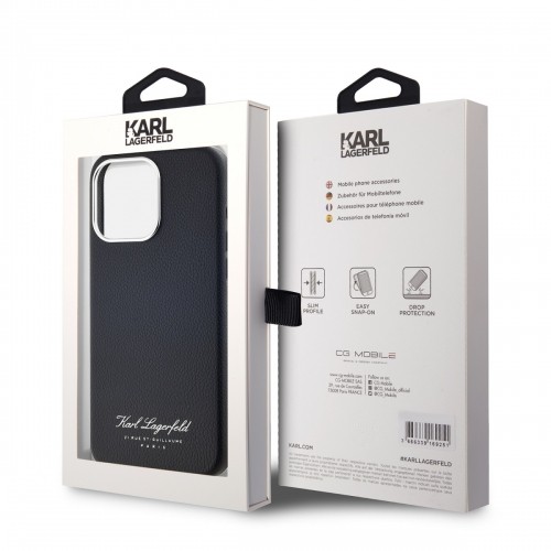 Karl Lagerfeld Grained PU Hotel RSG Case for iPhone 15 Pro Max Black image 5
