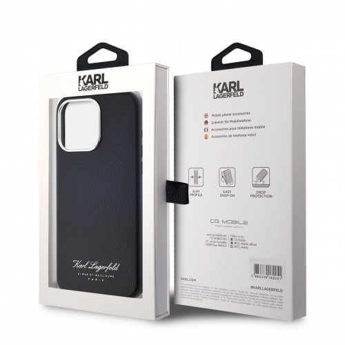 Karl Lagerfeld Grained PU Hotel RSG Case for iPhone 15 Pro Black image 5