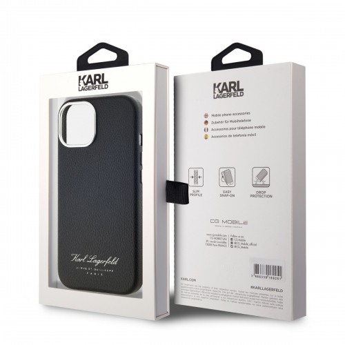 Karl Lagerfeld Grained PU Hotel RSG Case for iPhone 15 Black image 5