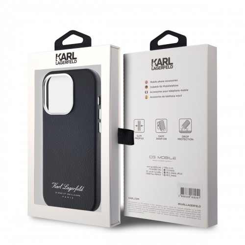 Karl Lagerfeld Grained PU Hotel RSG Case for iPhone 14 Pro Max Black image 5