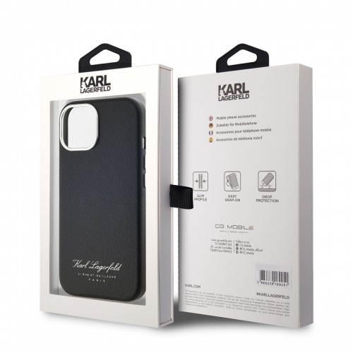 Karl Lagerfeld Grained PU Hotel RSG Case for iPhone 14 Black image 5