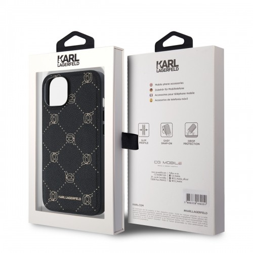 Karl Lagerfeld PU Karl Heads Pattern MagSafe Case for iPhone 14 Black image 5