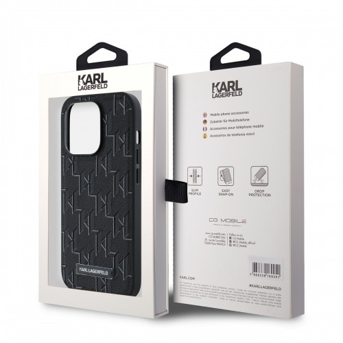 Karl Lagerfeld PU Leather Monogram Metal Logo MagSafe Case for iPhone 14 Pro Black image 5