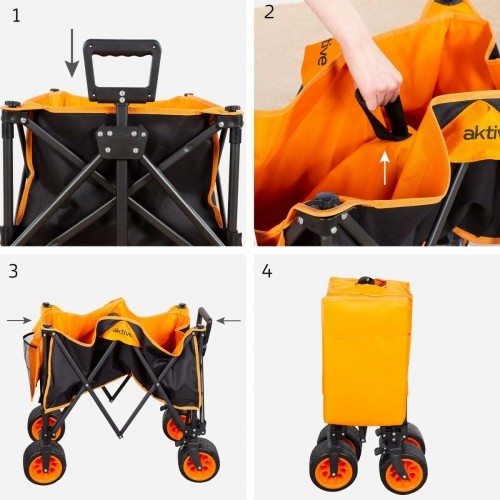 Multi-purpose Cart Aktive Orange Polyester PVC Steel 86 x 108 x 44 cm Foldable Beach image 5