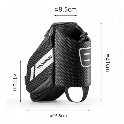 Rockbros C32BK saddle bag 1.5 l with water bottle pocket - black image 5