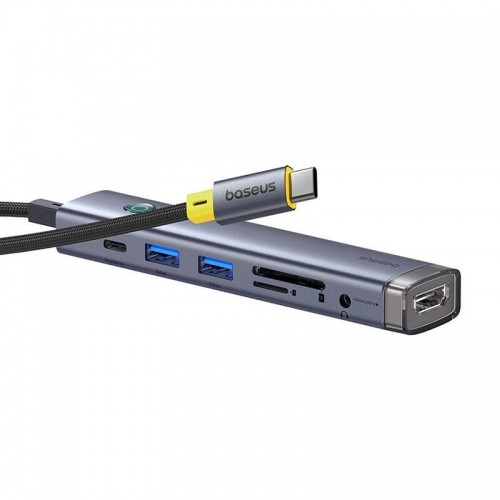 Hub 7w1 Baseus UltraJoy USB-C to HDMI +2xUSB3.0+PD+SD|TF+3.5mm (gray) image 5