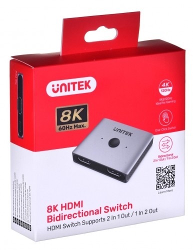 Unitek two-way Signal Switch HDMI 2.1 2 in 1 out 8K image 5