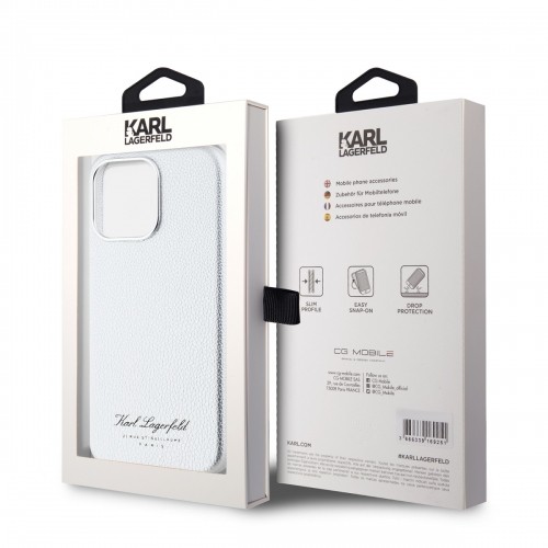 Karl Lagerfeld Grained PU Hotel RSG Case for iPhone 15 Pro Max Grey image 5