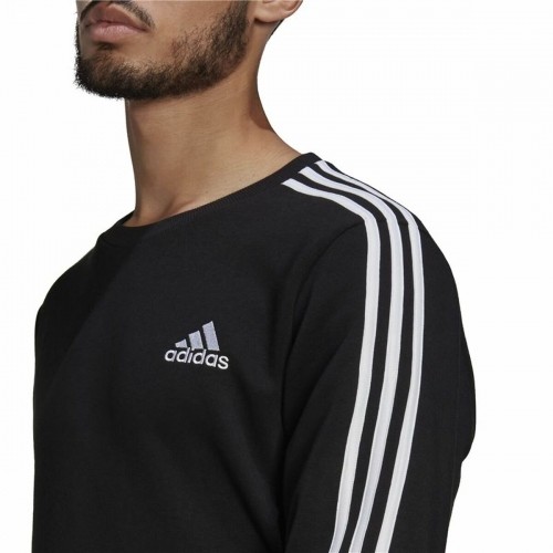 Толстовка без капюшона мужская Adidas 3 Stripes Чёрный image 5