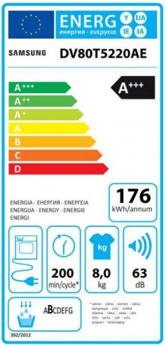 Veļas žāvētājs Samsung DV80T5220AE/S7 image 6