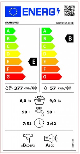 Samsung WD90T654DBE/S7 Стиральная машина с сушилкой image 6