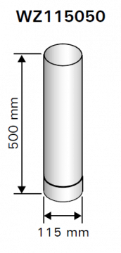 HARVIA WZ11550 Smoke pipe 0,5 m Ø 115 mm, stainless steel Dūmu caurule