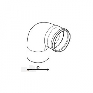 BOSCH AZB 975 87 090 322 Caurules līkums 87° PP Ø 200 mm