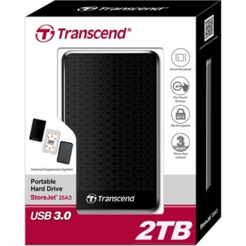 Transcend StoreJet 25A3 2TB USB 2.0/3.0 2,5'' HDD antishock / fast backup