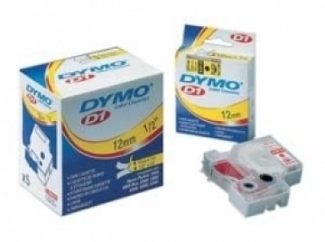 Лента маркировочная Dymo D1, 12мм x 7м, черный, 45019