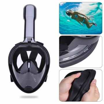 Full Face Diving Mask for Snorkeling L/XL black