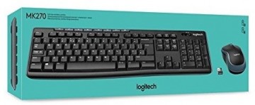 Logitech MK270 Bezvadu Komplekts Klaviatūra + Pele Melns (ENG)