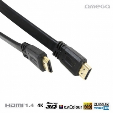 Omega OCHF14 HDMI Gold Platted Кабель 1.5 метров 19pin / 2160p / Ultra HD / 4K Черный