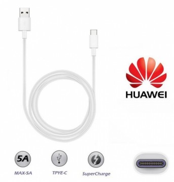 Huawei AP71 SuperCharge Oriģināls Type-C 3.1 Datu un Uzlādes Kabelis 1m Balts (OEM)