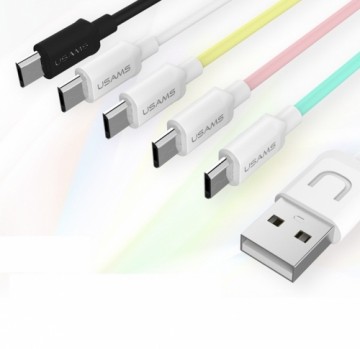 Usams U-TURN Universāls Silikona Micro USB Datu un uzlādes Kabelis 1m Balts