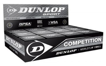 Мячи для сквоша DUNLOP COMPETITION 1 желтая точка 12 шт,