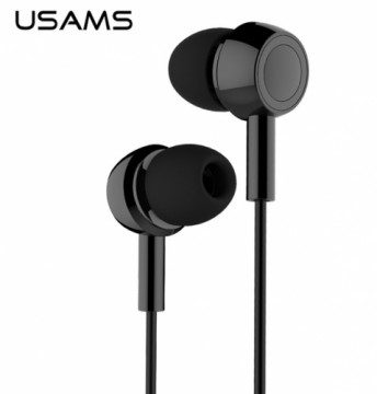 USAMS Fashion EP-12 Stereo Austiņas ar mikrofonu 3,5mm / 1.2m Melnas