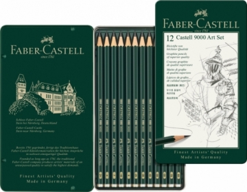 Faber-castell Zīmuļu komplekts Faber Castell 9000 12 gab., 8B-2H (P)