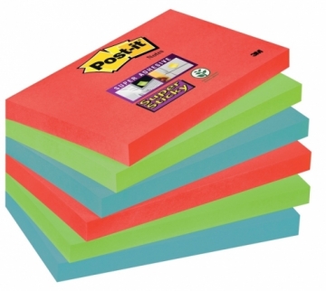 Клейкие листики  3M Post-it Super Sticky 76x76мм Bora Bora 6тк в упаковке