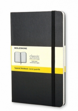 Записная книжка Moleskine Classic 9x14см, клетка, твердая обложка, черная