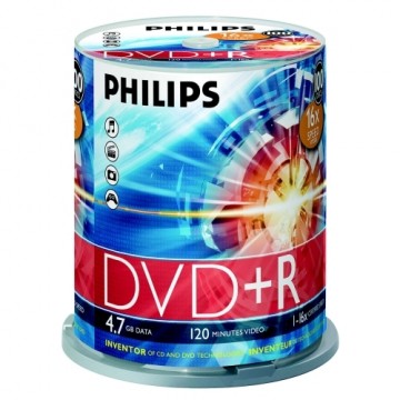 PHILIPS DVD+R 4.7GB CAKE BOX 100