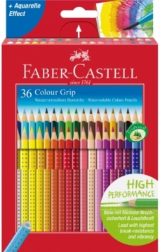 Krāsainie zīmuļi Faber-Castell Colour Grip 36 krāsas