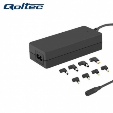 Qoltec 50012 Universāls 90W (Max 4.75A) AC Automātisks Portatīvā datora lādētājs ar 8 konektoriem Melns