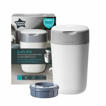 Tommee Tippee TOMEE TIPPEE autiņbiksīšu konteiners Twist & Click, kokvilnas balts, 85101501