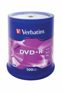 VERBATIM DVD+R 120 min. / 4.7GB 16x 100-