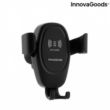 InnovaGoods V0103067 Air Vent Turētājs Gaisa Restei Ar Wireless Uzlādi + Micro USB Vads Melns